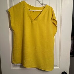 Yellow V-Neck Women's Top